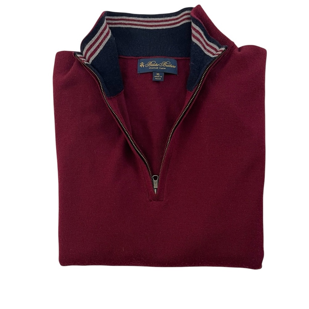 Brooks Brothers Italian Yarn Merino Wool 1/2 Zip Pulloverr